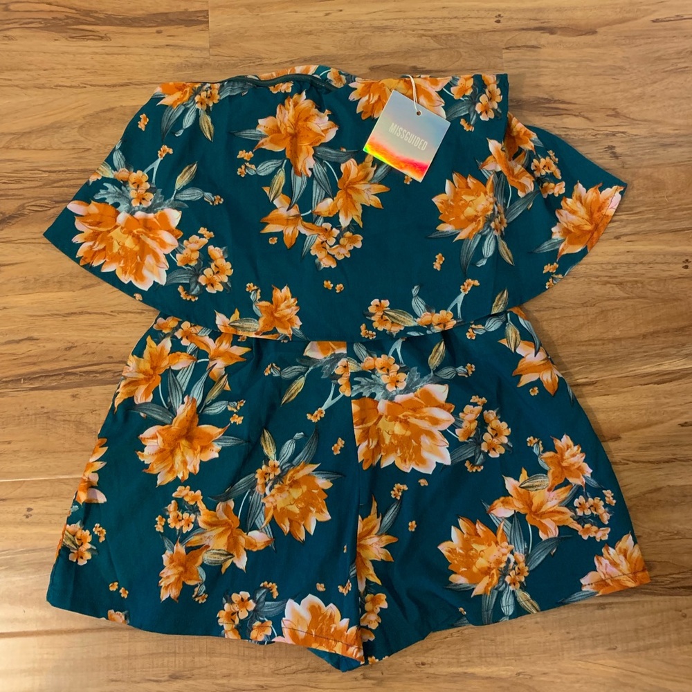 Missguided Floral Flounce Romper